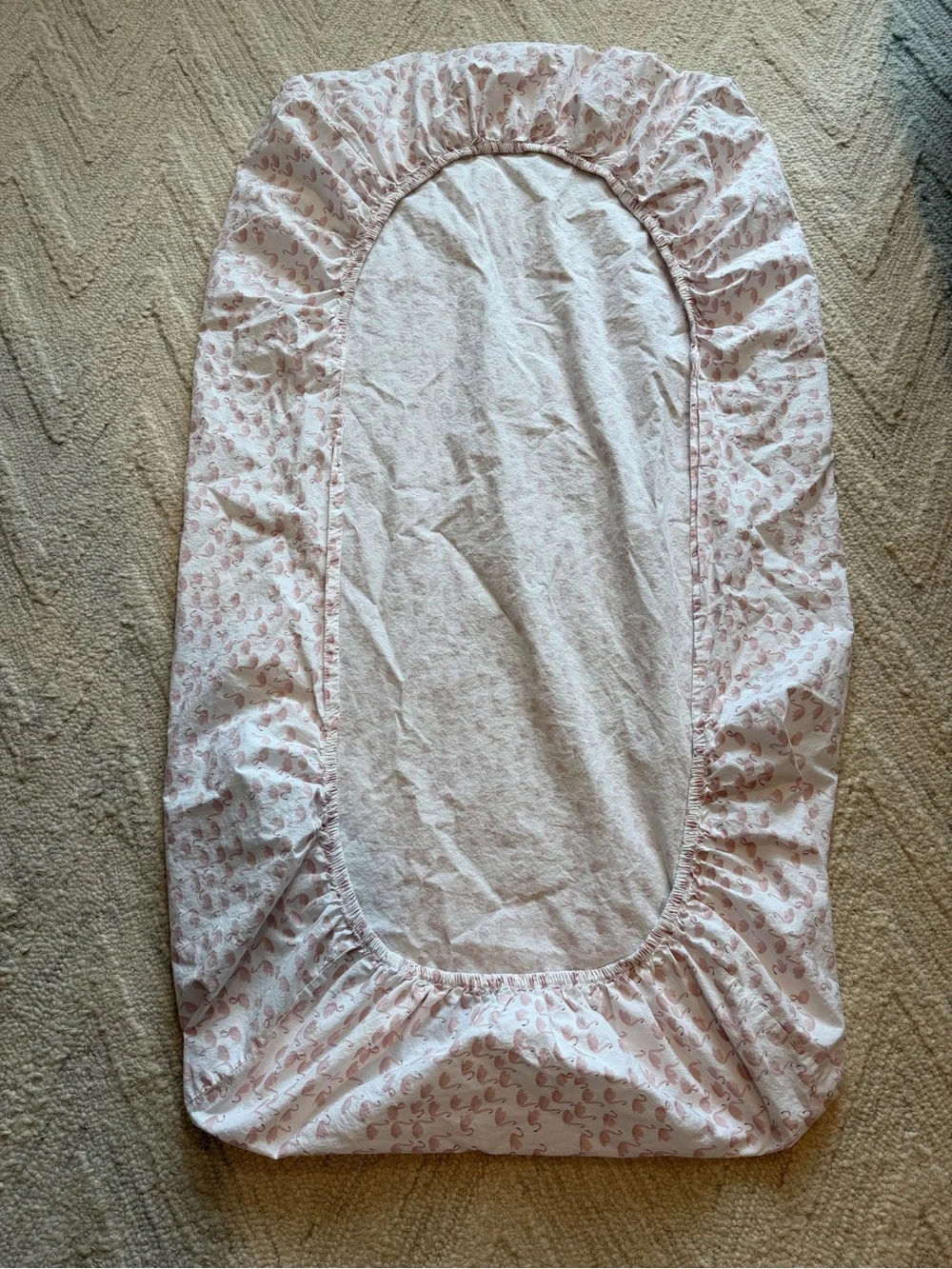 Pottery Barn Kids Watercolor Swan Organic Crib Fitted Sheet